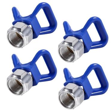 Imagem de (Pacote com 4) 246215 246215 Base de proteção de ponta G7/8 ponta azul X bicos de pulverização reversíveis HandTite serve para pistolas de pintura Airless 246-215
