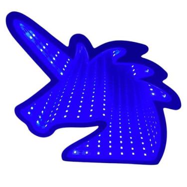 Imagem de Luminaria 3D Infinito Espelho Led Unicornio Luz Profundidade Quarto (Q