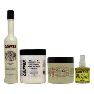 Imagem de Kit Argan Coiffer Linha Manutenção 4 Itens Máscara E Óleo
