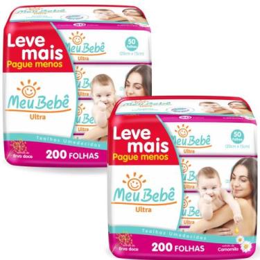Imagem de Toalha Umedecida Meu Bebe Ultra Pack 400 Unidades 2 x 200 Un