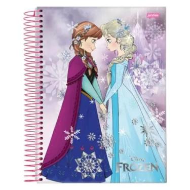 Imagem de Caderno Frozen Com Arame Com Pauta Adesivo Grande A4 200 Folhas Capa D