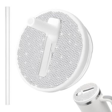 Imagem de Soleebee Tampa flip de canudo à prova de vazamento Stanley H2.0 Quencher, substituição de tampa brilhante sem derramamento para copo Stanley de 1,134 g, acessórios reutilizáveis para tampa de canudo