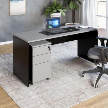 Imagem de Escrivaninha 180cm x 70cm Pé Painel Gaveteiro 3 Gavetas F5 - F5 Office