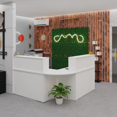 Imagem de Balcão Atendimento de Canto para Recepção 2 Gavetas