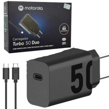 Imagem de Carregador Motorola Turbo 50 Duo Usb-C Com Cabo