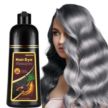 Imagem de Shampoo de coloração de cabelo Fvquhvo Instant Silver Grey 500mL 3 em 