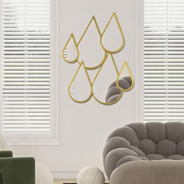 Imagem de Espelho de parede irregular, espelhos decorativos para sala de estar, espelhos de parede grandes, decoração de parede, arte moderna de metal, esculturas de pendurar para quarto, banheiro, entrada