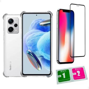Imagem de [GL CASES] Capa Xiaomi Poco X5 Capinha Poco X5 Case Slim Clear Anti Impacto Reforçada Silicone Transparente Flexível Anti Choque Com Proteção De Câmera + Pelicula poco x5 Vidro 3D Cobertura Total Tela