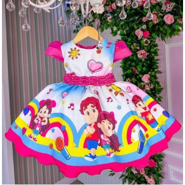 Imagem de Vestido Tematicos Luxo Maria Aniversário Rosa Desenhos, 10, Branco