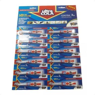 Imagem de Cartela Cola Super Bond Ultra Forte Kit 12 Un Cola Rapido - ultraCola