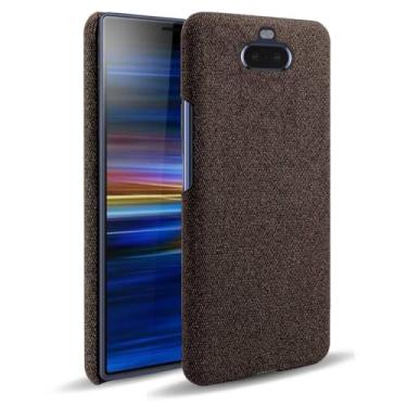 Imagem de Capa para SONY Xperia 20,Capa desenhada em lona,Case Protetora Ultrafina com Empunhadura Macia,Design em Tecido Antichoque e Antiarranhões-Brown