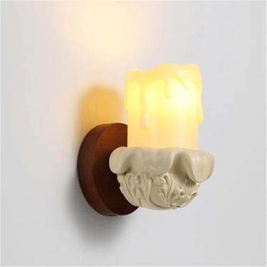 Imagem de Luminária de cabeceira de resina vintage com design em formato de vela para sala de estar, quarto, sala de jantar, estilo art déco (B) (B)