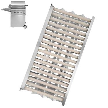 Imagem de PETKAO Bandeja radiante e peças de reposição de haste de cerâmica para placa de calor de churrasqueira DCS, defletor de escudo de placa de calor de aço inoxidável para DCS BGB48, BGA27, BGA36, BGA48