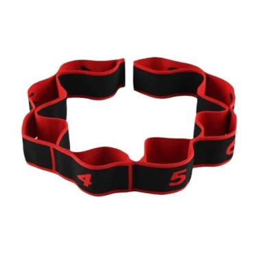 Imagem de oshhni Banda de resistência de alongamento Segmentado ioga Alongamento Strap Home Gym Multi Loop Stretch tire para fitness Latin Dance Taekwondo, Vermelho