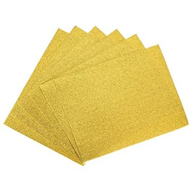Imagem de uxcell Folhas de espuma EVA brilhante em tom dourado 28 x 20 cm de espessura para projetos de artesanato faça você mesmo, 6 peças
