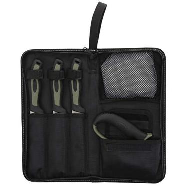 Imagem de Old Timer Kit leve de molho de campo com gancho, capa e facas de desossar, afiador de facas, luvas de açougueiro de látex e estojo de transporte para caça, esfolamento, processamento de carne e jogos