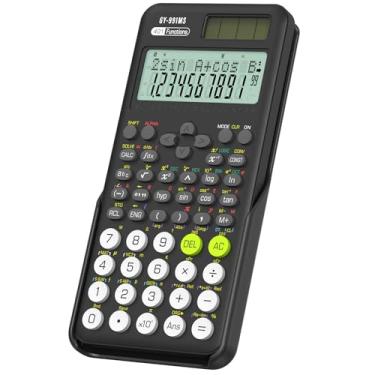 Imagem de Calculadora Científica ROATEE 991MS, 401 Funções, Energia solar, Bateria Recarregável, Dobrável, Portátil, Capa Deslizante, Visor em 2 Linhas, para Estudantes e Professores, Preto