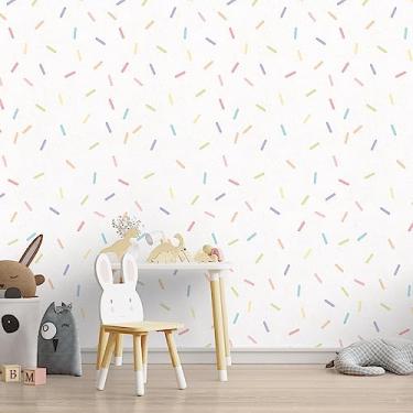 Imagem de Papel de Parede Para Quarto Infantil Confetes Coloridos 10m Autocolante Lavável