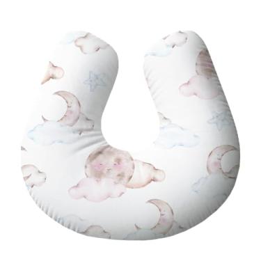 Imagem de Almofada de Amamentação Ergonômica para Bebê e Mamãe Antialérgica | Suporte para Amamentar com Conforto – Estrela e Lua baby