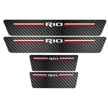 Imagem de Kit Soleira Protetora Porta Premium Red Fibra Carbono - Rio - Jhow Ade