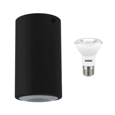 Imagem de Plafon Cannon e Lâmpada LED Dicroica 2700K, Amarela,7 Watts - TASCHIBR