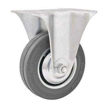 Imagem de Rodízio roda fixo borracha cinza 3" 76mm 40kg leve - VONDER