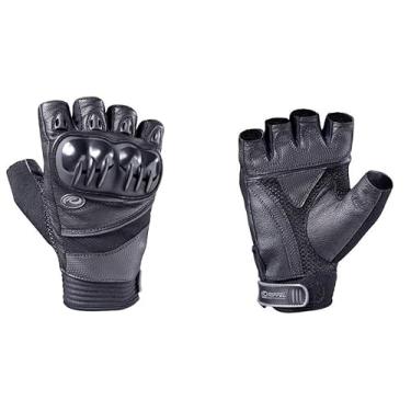 Imagem de Luva Riffel City Couro meio dedo Motociclista Tam P