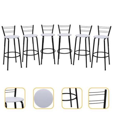 Imagem de Kit 6 Cadeiras Alta 70cm Flórida Cozinha Varanda Bancada Piscina Ilha 