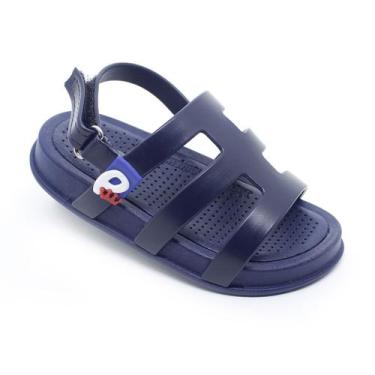 Imagem de Sandália Plugt Mini Bizz Colors Marinho Infantil, Leve e Divertida, 25