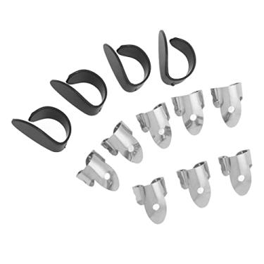 Imagem de Kit de acessórios de instrumento protetor de polegar para guitarra com palheta de dedo para tocar - palhetas de plástico de metal com ajuste confortável para iniciantes e profissionais