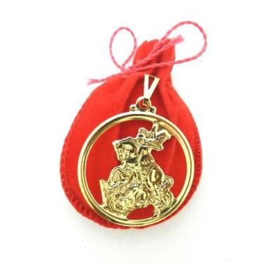 Imagem de Pingente São Jorge 4cm Folheado Ouro 18K Pi164 - WNBIJOUTERIAS
