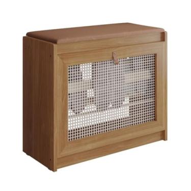 Imagem de Sapateira Com Banco Porta Basculante E Prateleira 6 Pares Marrom