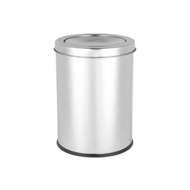 Imagem de Lixeira Com Tampa Basculante Multiuso Aço Inox 05 Litros