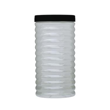 Imagem de Pote Plástico Ondulado 1,5LT Mantimentos Organizador Multiuso Cozinha (Fumê)