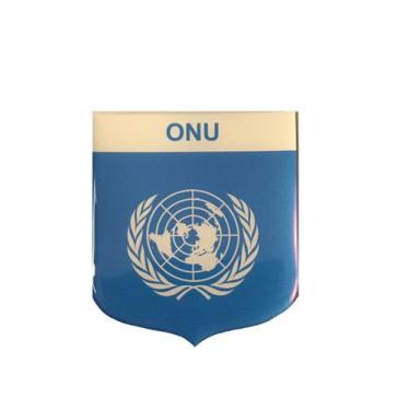 Imagem de Adesivo Resinado Em Escudo Da Bandeira Da Onu - Mundo Das Bandeiras