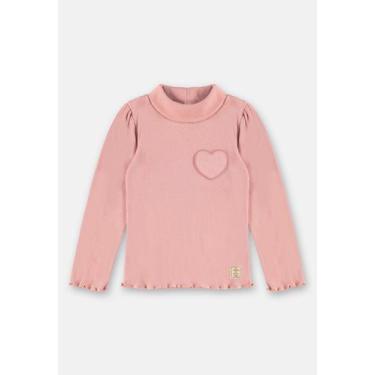 Imagem de Blusa Infantil Feminino em Ribana com Gola Alta Up Baby, Rosa, 2