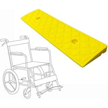 Imagem de Rampa de encosta de cadeira de rodas Rampa de 3-22cm, rampas para o meio-fio Rampas de calçada para carros, rampas de limite de plástico portáteis leves, amarelos, 49x22x6cm