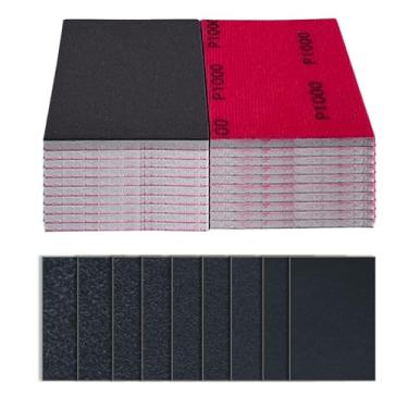 Imagem de 20 peças de grão 180-3000, papel de areia para móveis de madeira, esponja de lixamento de drywall, molhado para modelo, metal, polimento de móveis, 20 peças, grão 180-3000