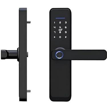 Imagem de Fechadura Digital Inteligente com Biometria, Senha, Cartão, Chave Manual e Bluetooth – Para Portas de Madeira, Aço ou Alumínio (Uso Interno, até 300 usuários)
