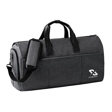 Imagem de Golkcurx Bolsa conversível para viagem, bolsa de viagem com compartimento para sapatos, alça de ombro removível - 2 em 1 para terno, bolsas de viagem para homens e mulheres, Preto, Bolsa de viagem conversível, bolsa de roupa 2 em 1, bolsa de viagem para roupas