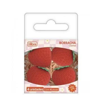 Imagem de Borracha Berry 4 Unidades Com Cheiro De Morango Tilibra