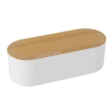 Imagem de D-Line Caixa de gerenciamento de cabos, suporte de tira de energia, ocultadores de tomada de chão, organizador de cabos de mesa, fios de TV de capa, armazenamento de fios, ocultador de extensão, corretivo de escritório para cabos - grande, tampa de efeito de madeira