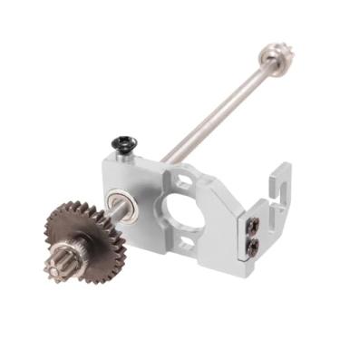 Imagem de menolana Montagem de motor de carro RC, eixo de transmissão central, 1/28, liga de alumínio, peças de rastreador RC, montagem de engrenagem de motor para, Prata