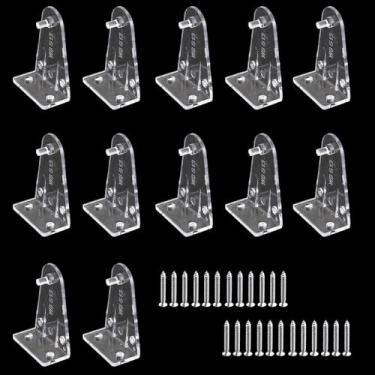 Imagem de Caishun 12 peças de persianas de plástico transparente de 3,5 cm (1-3/10.2 cm) suportes de fixação de trilho inferior acessórios de cortina de gancho de fixação orbital