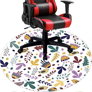 Imagem de Tapete de cadeira de escritório com flores, textura de flor, tapete de cadeira de mesa para piso de madeira de escritório em casa, protetor de piso de pilha baixa, redondo 78,7 cm