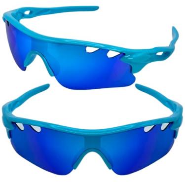 Imagem de Óculos de Sol Esportivo Atleta Ciclista Invocado Premium BIke MTB Speed Corrida Maratona Beach Tennis Altinha com Proteção UV400 - DOUCZ JOACHIM (Azul Lente Azul)