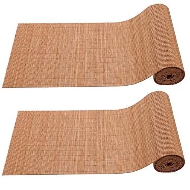 Imagem de NUOBESTY Tapete 1 Peça Sem Isolamento Para Parede, Ripas Chá, Decoração, Cortina Natural Cortável, Corredor De Jantar Decorativo, Mesa, Palitos Cerimônia, Mancha - Bambu, Madeira Trançada, Porta-Cop