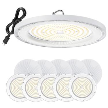 Imagem de WinWatt Luminária Led High Bay Eco 150 W, De Teto Ufo 12 Pés Com Plugue Para Garagem, Loja, Armazém, Oficina, 5000 K, 15000 Lm, Não Regulável Ip65 (Pacote 10 Unidades)