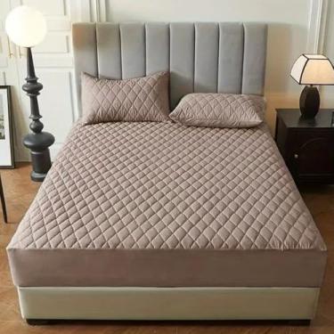 Imagem de Capa Para Colchão Impermeavel Matelado Com Elastico Premium(Marrom,Berço)