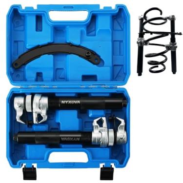 Imagem de NYXOVA Ferramenta de compressor de mola helicoidal, ferramenta de compressor de mola resistente Macpherson, ferramenta de compressor de mola de suporte ultrarresistente com proteção de segurança